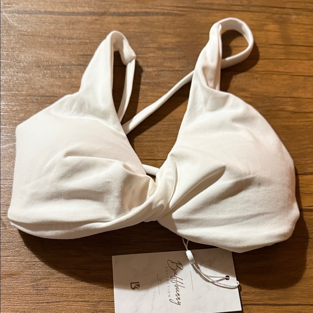 BuffBunny White Twist Front Bra